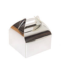 Коробка для десертів 116х116х64, срібло