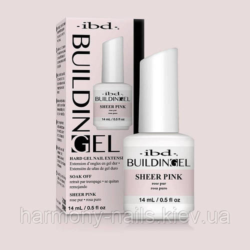 IBD Building Gel Sheer Pink - структурний гель, у флаконі з пензликом ...