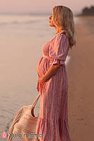 Літня сукня зі штапелю для вагітних та годування MARY пудра
