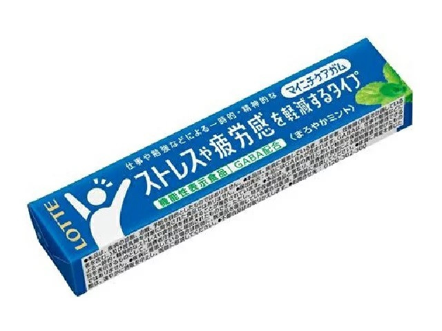 Lotte Mainichi Care Gum Stress Relief  М'яка м'ята жувальна гумка з ксилітом і GABA для спокою, 14 шт