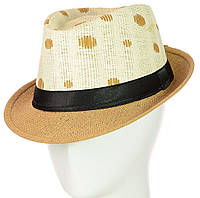Соломенная шляпа челентанка на лето мужская женская Светло-коричневый