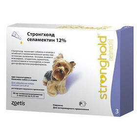 Капли на холку против блох для собак Zoetis 2.5-5 кг Стронгхолд Плюс Stronghold Plus 12% 1 пипетка