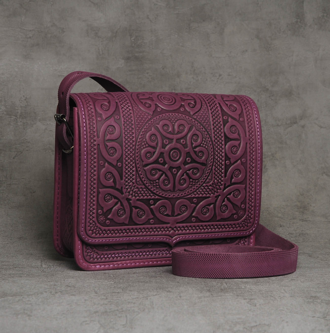 Кожаная женская сумка, фиолетовая сумка, сумка через плечо