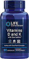 Life Extension Vitamins D & K w/ Sea-Iodine / Витамин Д и К с морским йодом 60 капсул