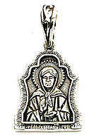 Образок серебряный Святая блаженная Матрона Московская с молитвой