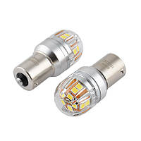 Світлодіод 12/24V T25 Білий P21W 15x2835SMD 330Lm 6000K "Brevia" CANbus №10201 (2шт)