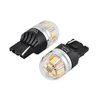 Світлодіод 12/24V T20 Білий W21W 15x2835SMD 330Lm 6000K "Brevia" CANbus №10210 (2шт)