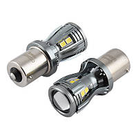 Світлодіод 12/24V T25 Білий P21W 14x2835SMD 350Lm 6000K "Brevia" CANbus №10301 (2шт)