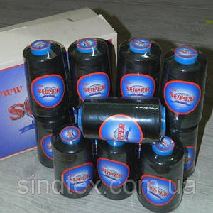 ОПТ от 120 шт (ящик) Нитки Super швейные черные 40/2 4000ярдов (мкчн-29030)