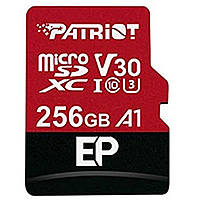 Карта пам'яти MicroSDXC (UHS-1 U3) Patriot EP Series 256Gb class 10 V30 (R-100MB/s, W-80MB/s) (adapter SD)