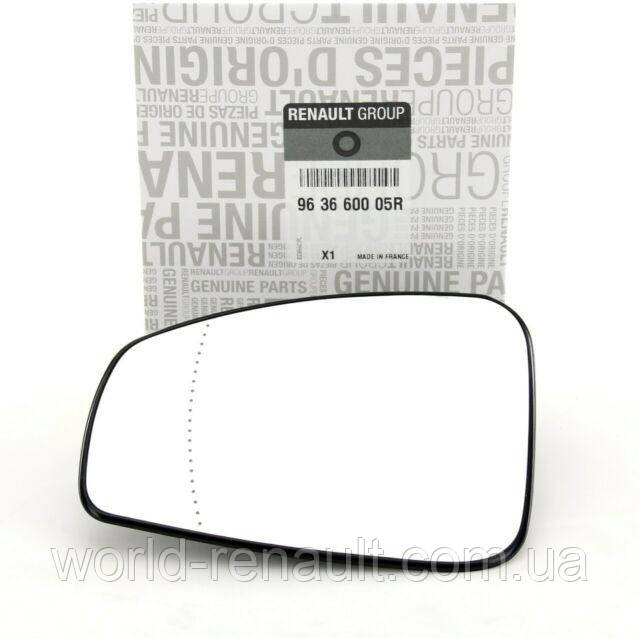 Renault (Original) 963660005R — Скло дзеркала (з підігрівом) ліве (L) на Renault Megane 3 c 2008г.