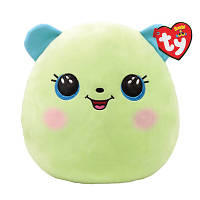 Детская мягкая игрушка TY Squish-a-boos Зеленый медвежонок CLOVER 20 см 39227