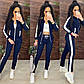Жіночий спортивний костюм із двонитки з кофтою на блискавці та звуженими штанами з лампасами (р. 42-48) 11SP2008, фото 2