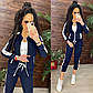 Жіночий спортивний костюм із двонитки з кофтою на блискавці та звуженими штанами з лампасами (р. 42-48) 11SP2008, фото 6