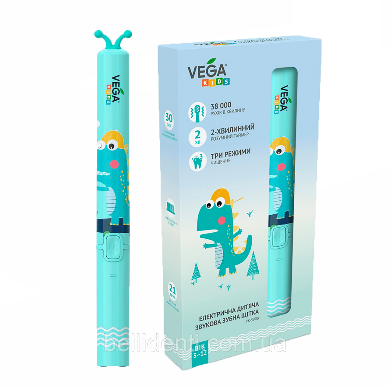 Електрична зубна щітка Vega Kids VK-500B бірюзова