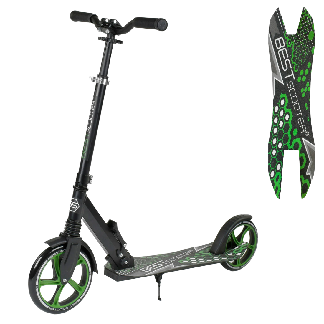 Самокат для Взрослых и Подростка Best Scooter до 100 Кг от 5 Лет Черный ...