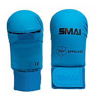 Перчатки для карате с лицензией WKF синие SMAI sm p101