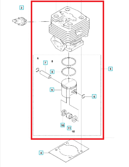 Оригінальна поршнева в зборі для мотокоси Husqvarna  531 RS, фото 1