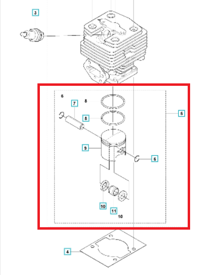 Поршень у зборі для травокосарки Husqvarna 531 RS, фото 1