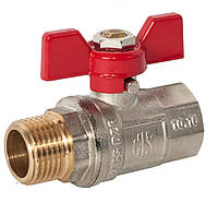 Кран кульовий 1/2" ЗВ червоний метелик PN40 Asco®