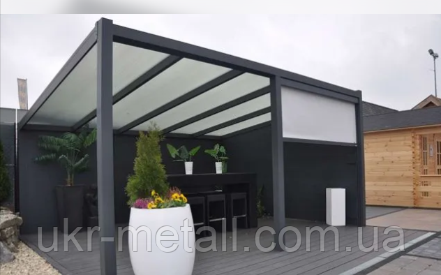 Бесідка з металу у стилях loft, high-tech