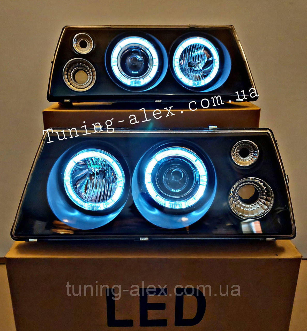 ФАРЫ ВАЗ 21099 С ЛИНЗАМИ И СВЕТОДИОДНОЙ ПОДСВЕТКОЙ + ЛАМПЫ ПОВОРОТОВ ...