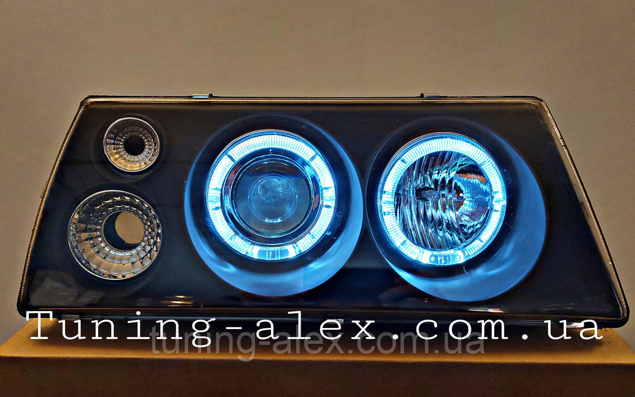 ФАРЫ ВАЗ 2109 С ЛИНЗАМИ И СВЕТОДИОДНОЙ ПОДСВЕТКОЙ + ЛАМПЫ ПОВОРОТОВ ...