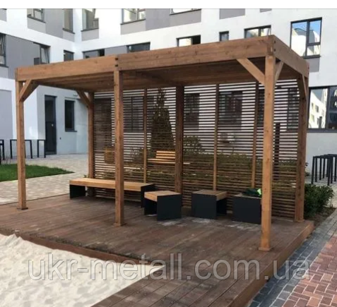 Бесідка з дерева в стилі loft