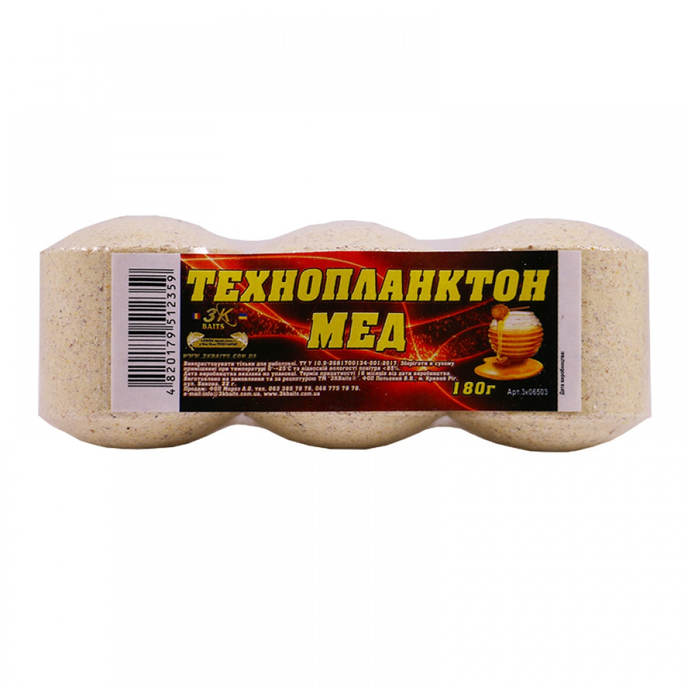 Прикорм 3KBaits Технопланктон Мед 180 г (3KB1240)