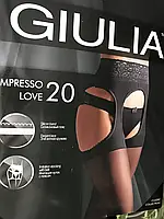 ЧУЛКИ С АЖУРНЫМ ПОЯСОМ НА СИЛИКОНЕ GIULIA IMPRESSO LOVE 20