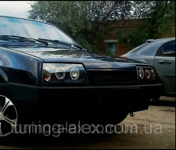 ФАРЫ ВАЗ 21099 С ЛИНЗАМИ И СВЕТОДИОДНОЙ ПОДСВЕТКОЙ + КОМПЛЕКТ LED ЛАМП ...