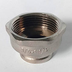 Муфта 3/4" х 1 1/4"ВВ редукційна латунна нікель/профі ASCO , Туреччина