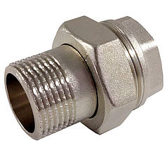 Згін американка 1 1/4" прямий (плоска прокладка) латунний різьбовий фітинг RSk