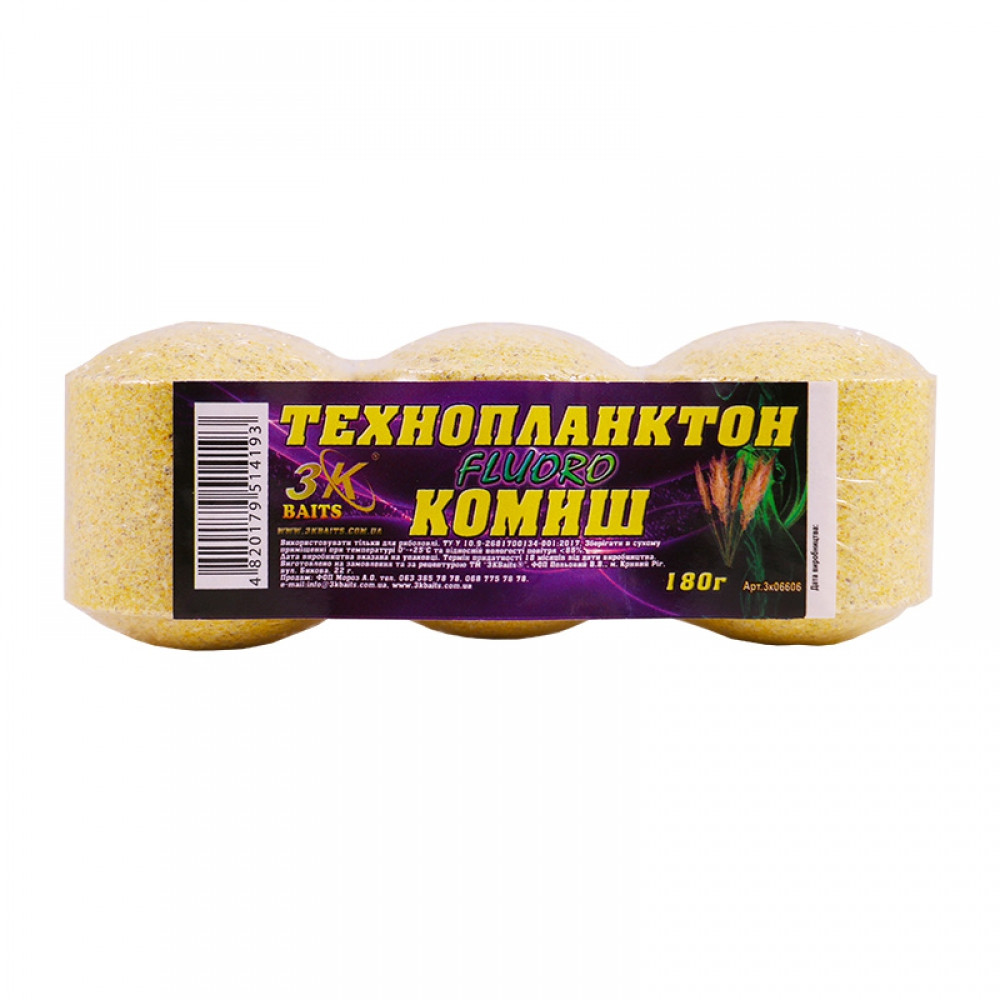 Прикорм 3KBaits Технопланктон FLUORO Очерет 180 г (3KB1371)