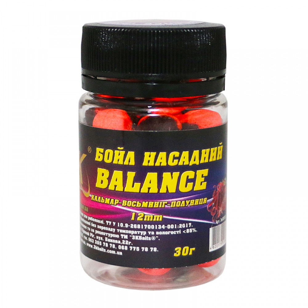 Бойл 3KBaits Balance насадковий Кальмар-восьминог-полуниця 12 мм 30 г (3KB1426)