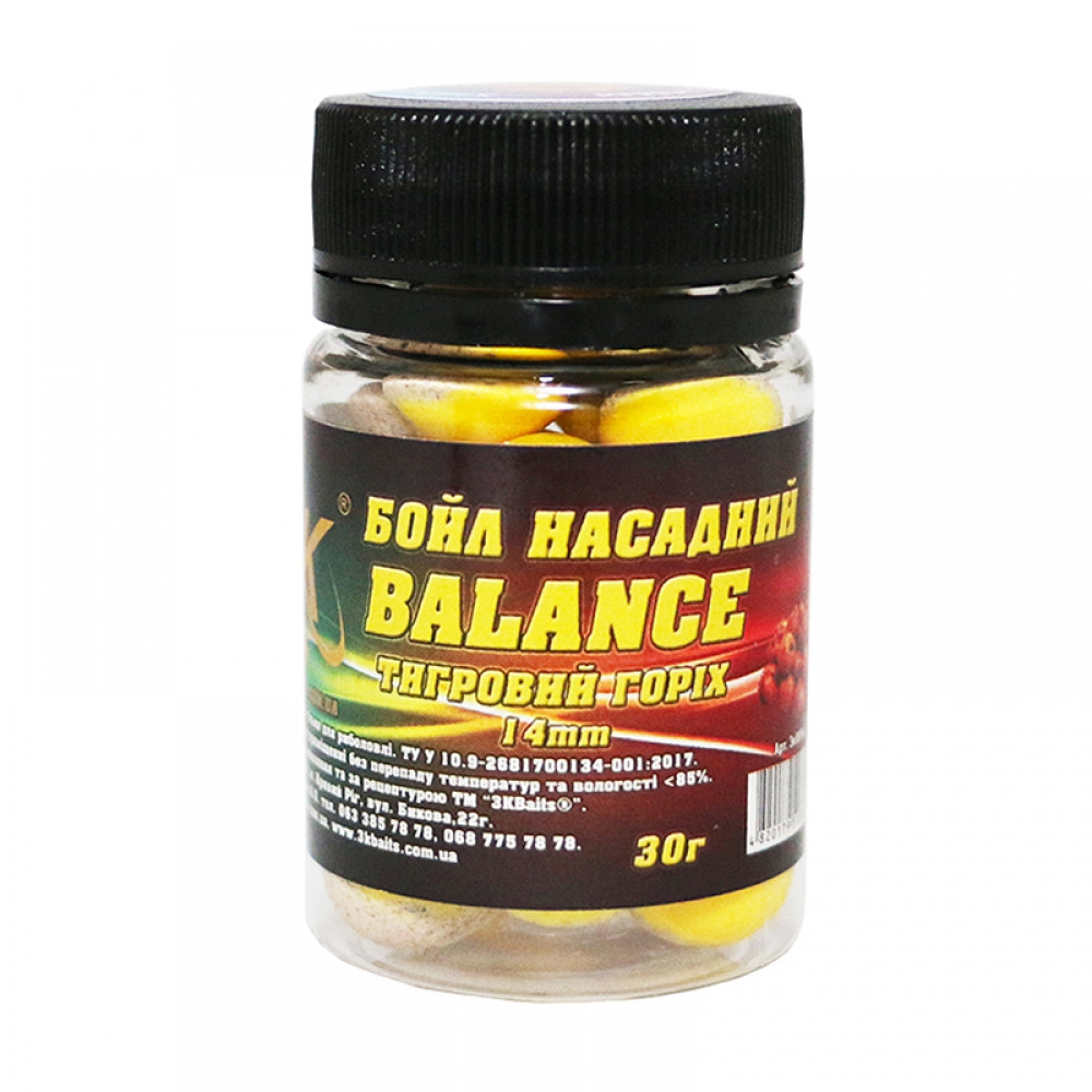 Бойл 3KBaits Balance насадковий Тигровий горіх 14 мм 30 г (3KB1436)