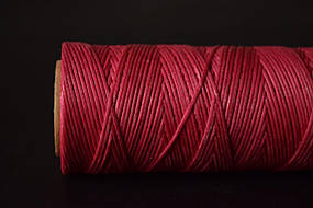 Плоска вощена нитка, 1 мм, колір: темно рожевий