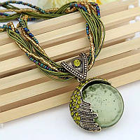 Турмалиновое ожерелье с бисером зеленый
