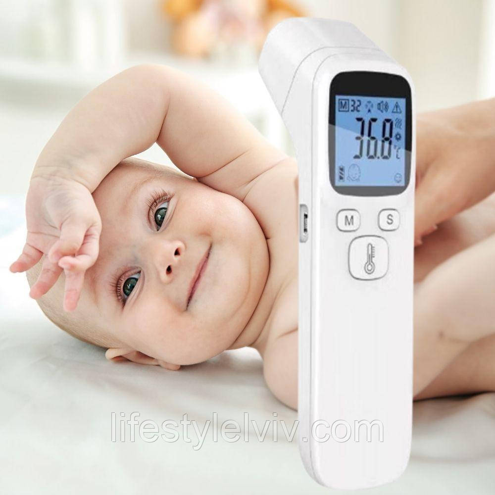 Цифровий інфрачервоний безконтактний термометр Ytai білий / Медичний градусник для вимірювання температури, фото 1