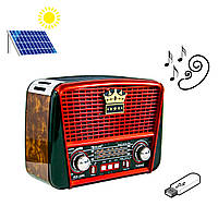 Радиоприемник Golon RX-455-S Solar Красно-коричневый портативная колонка на солнечной батарее USB+TF (TO)