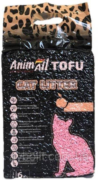 Наполнитель для кошачьего туалета AnimAll Тофу с ароматом персика Соевый комкующий 2.6 кг (6 л), фото 1