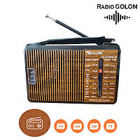 Фм радиоприемник портативный Golon RX-608ACW, FM приемник радио на кухню Черно-коричневый (радіоприймач) (GK)