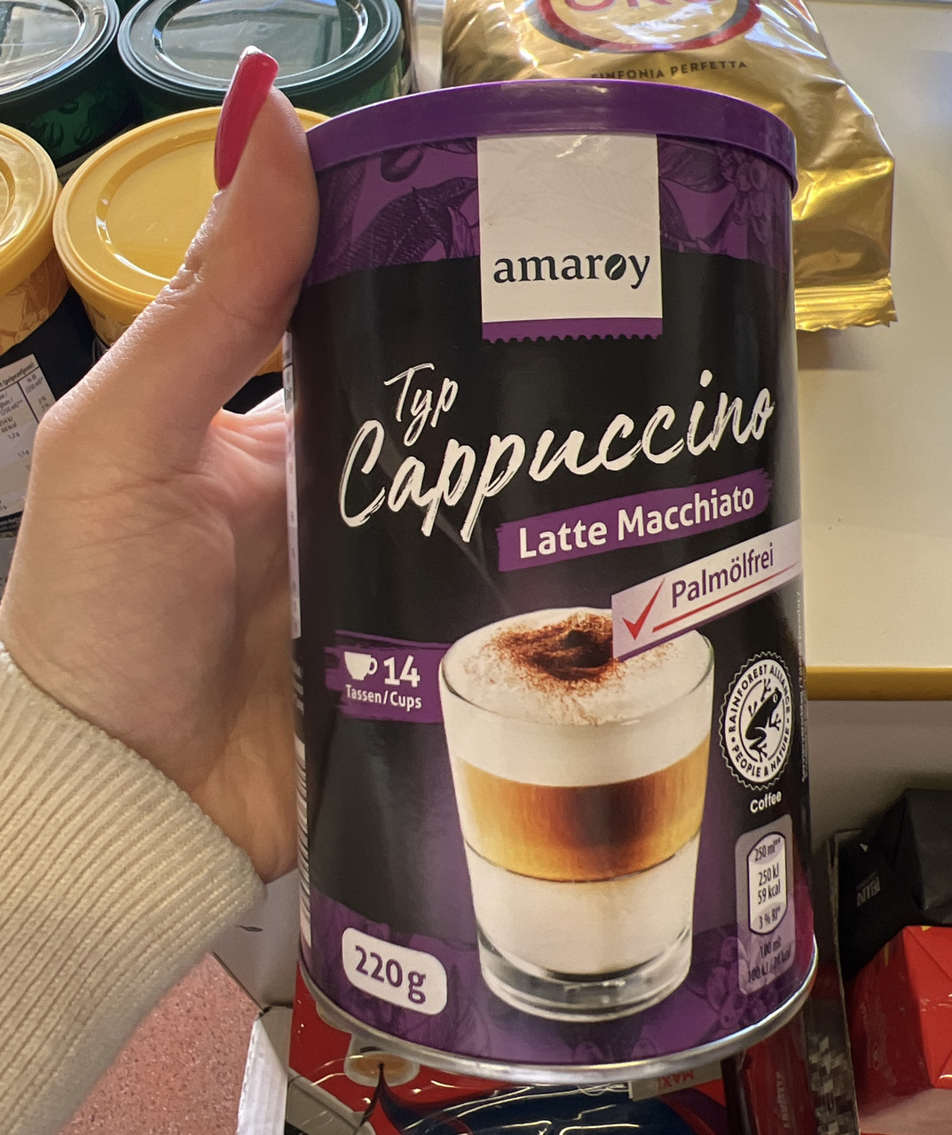 Капучіно Amaroy ☕️ зі смаком Латте Макіато. 220 гр. Італія