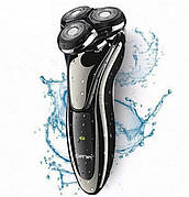 Чоловіча електробритва для бороди Gemei GM-7720 роторна акумуляторна для чоловіків