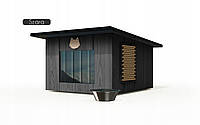 Дерев'яний будиночок для кота Chill квадратна 56 см x 47,5 см, чорний Тор