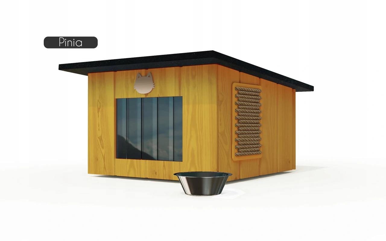 Деревянный Домик для Кота Chill Квадратная 56 См X 47,5 См, Желтый ...