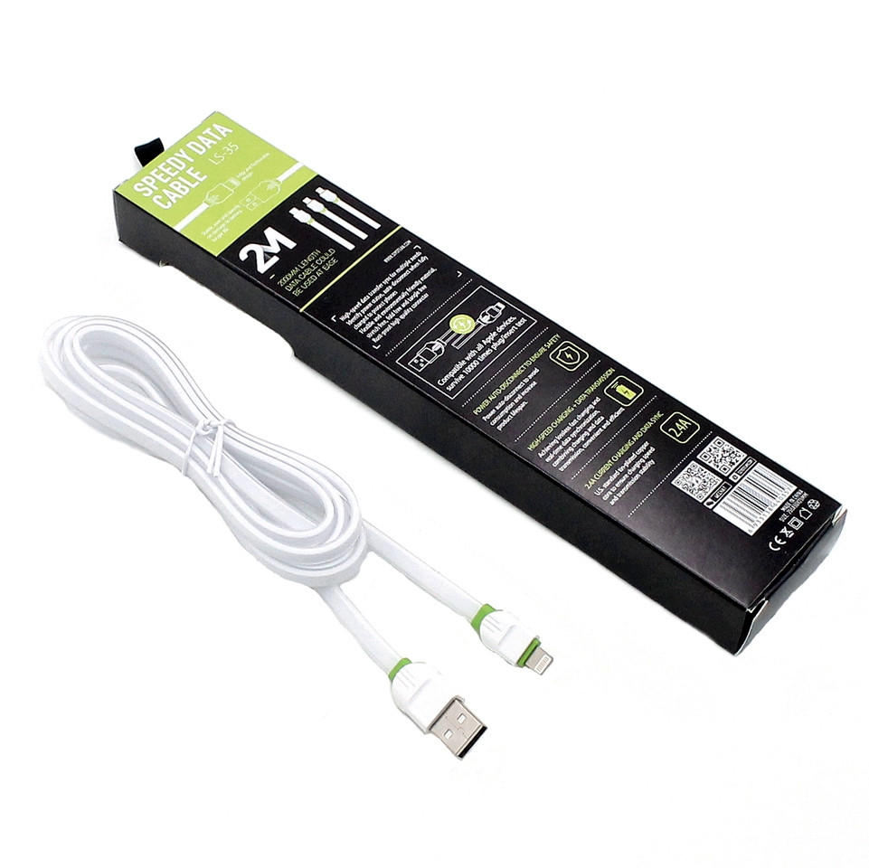 Usb кабель lightning для заряджання iphone ipad ipod Довгий шнур для айфона лайтинг Ldnio LS35 2 метри
