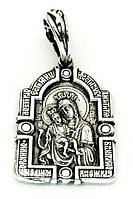 Образок серебряный Икона Божией Матери "Достойно есть" Архангел Гавриил