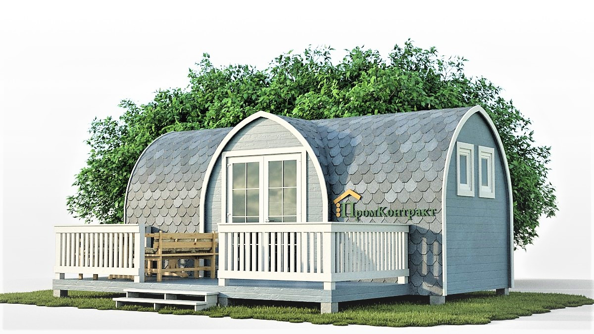 Мобільна лазня-бочка Вікінг 6 метрів в стилі Іглу з душем і кімнатою відпочинку під ключ. Outdoor POD Sauna Igloo