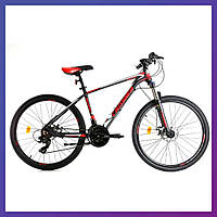 Велосипед гірський однопідвісний на алюмінієвій рамі Crosser MT-036 29/17 21S Hidraulic Shimano чорний